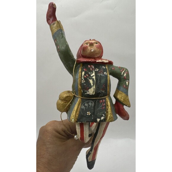 2 VTG HOFH Lord A Leaping Piper Piping Wooden Ornaments 12 Days Of Christmas - Picture 8 of 13